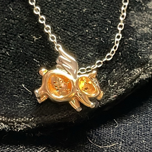 Flying pig pendant sterling silver 18k gold plated - Picture 2 of 8